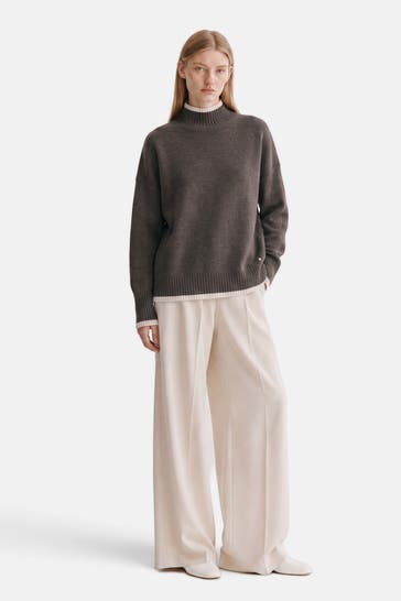DINE 'N' DANCE Pullover Mary Contrast Chestnut Melange