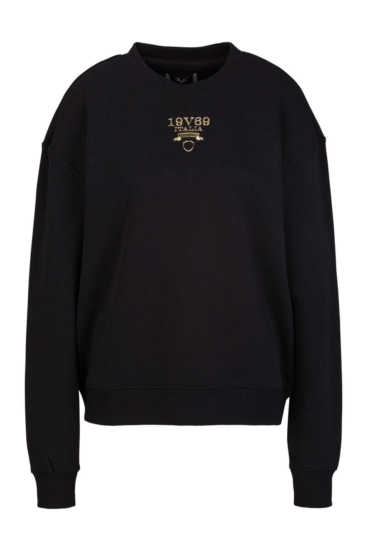19V69-ITALIA Sweatshirt BONNIE GOLD LOGO BLACK, Bild 1