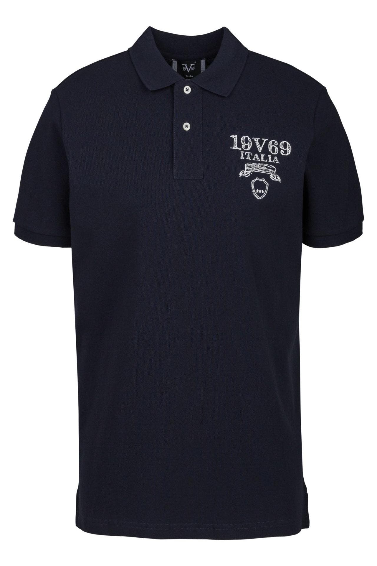 19V69-ITALIA Polo-Shirt EMILIO SHATTERED NAVY, Bild 1