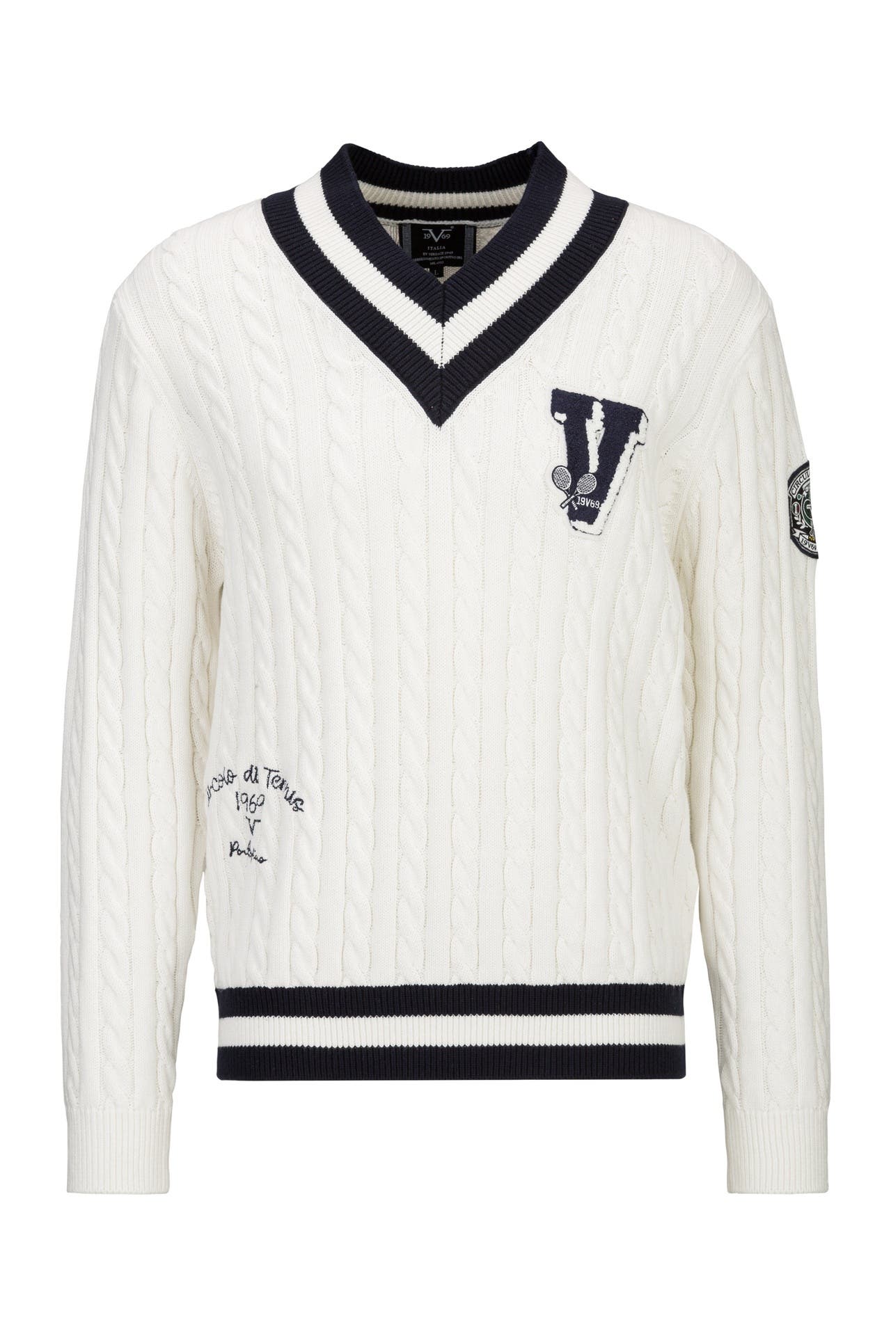 19V69-ITALIA Pullover ELIANO TENNIS Off-White, Bild 1