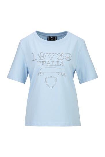 19V69-ITALIA T-Shirt Bellara S Stones Light Blue