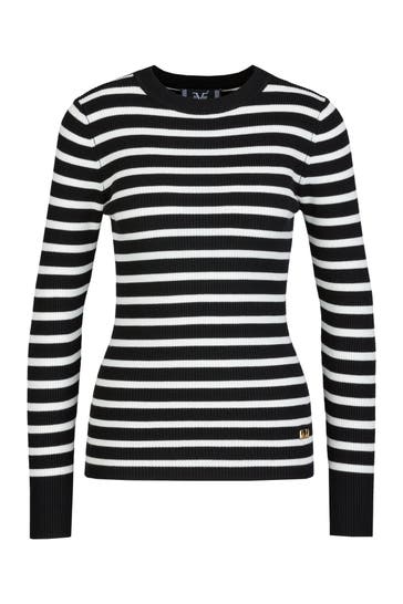 19V69-ITALIA Pullover Antonia Stripes Black