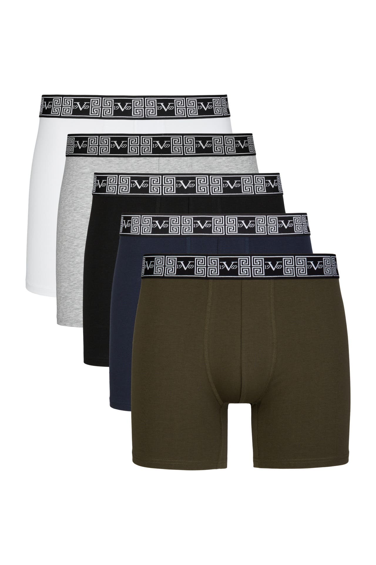 19V69-ITALIA Boxer Francesco 5er Pack Black/ White/Grey Mel./Navy/Military Green, Bild 1