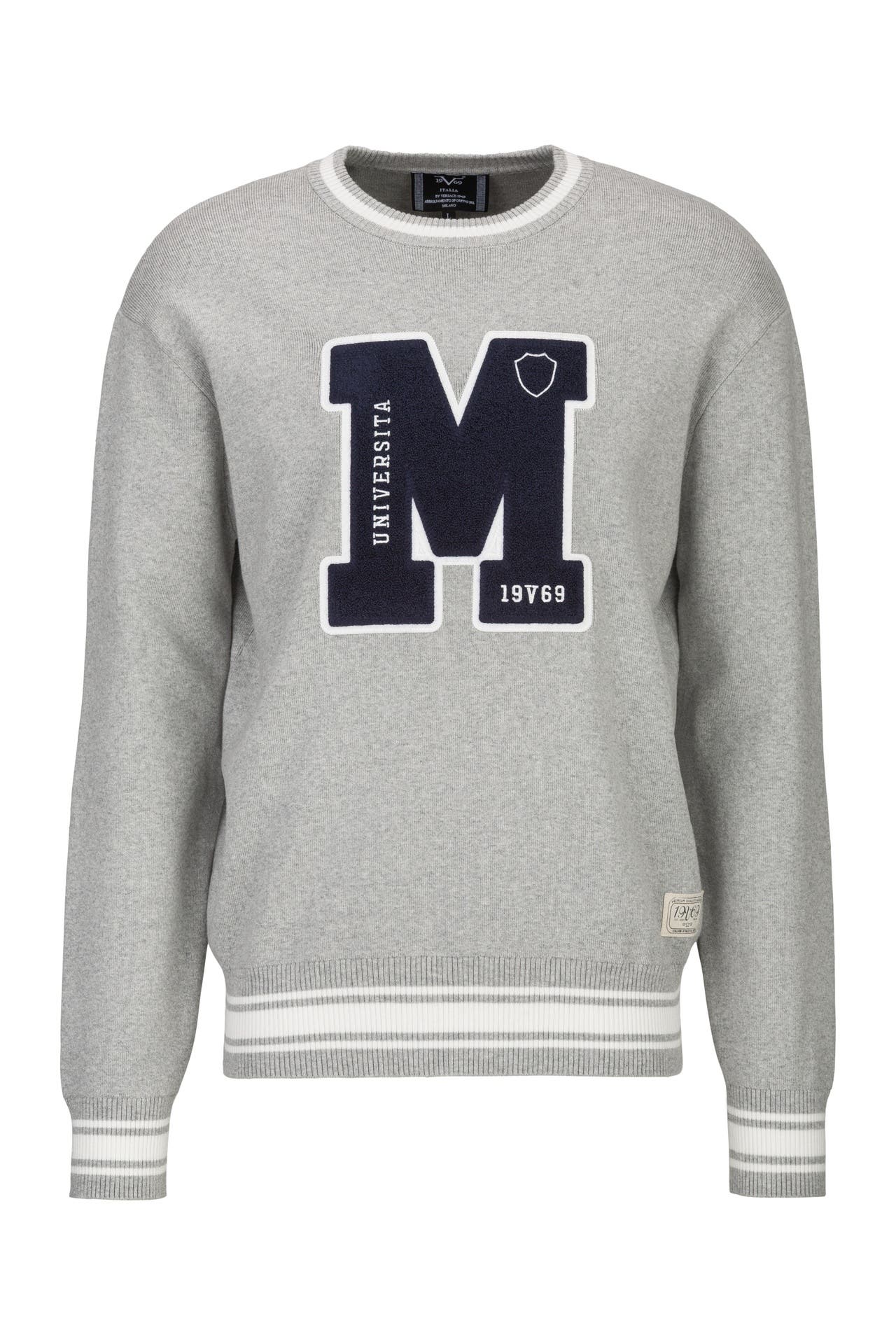19V69-ITALIA Pullover ANTEO COLLEGE Grey Melange, Bild 1