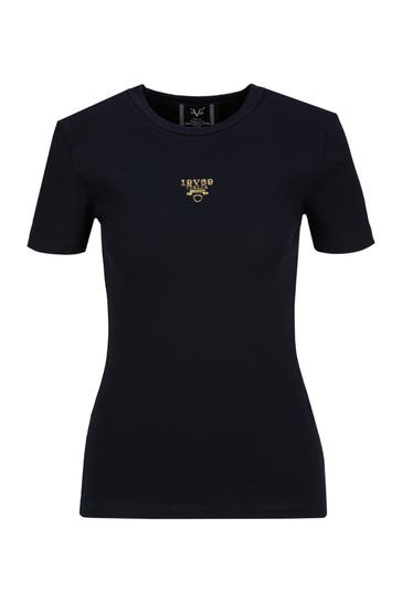 19V69-ITALIA T-Shirt Leta S Gold Logo Navy