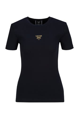 19V69-ITALIA T-Shirt Leta S Gold Logo Navy