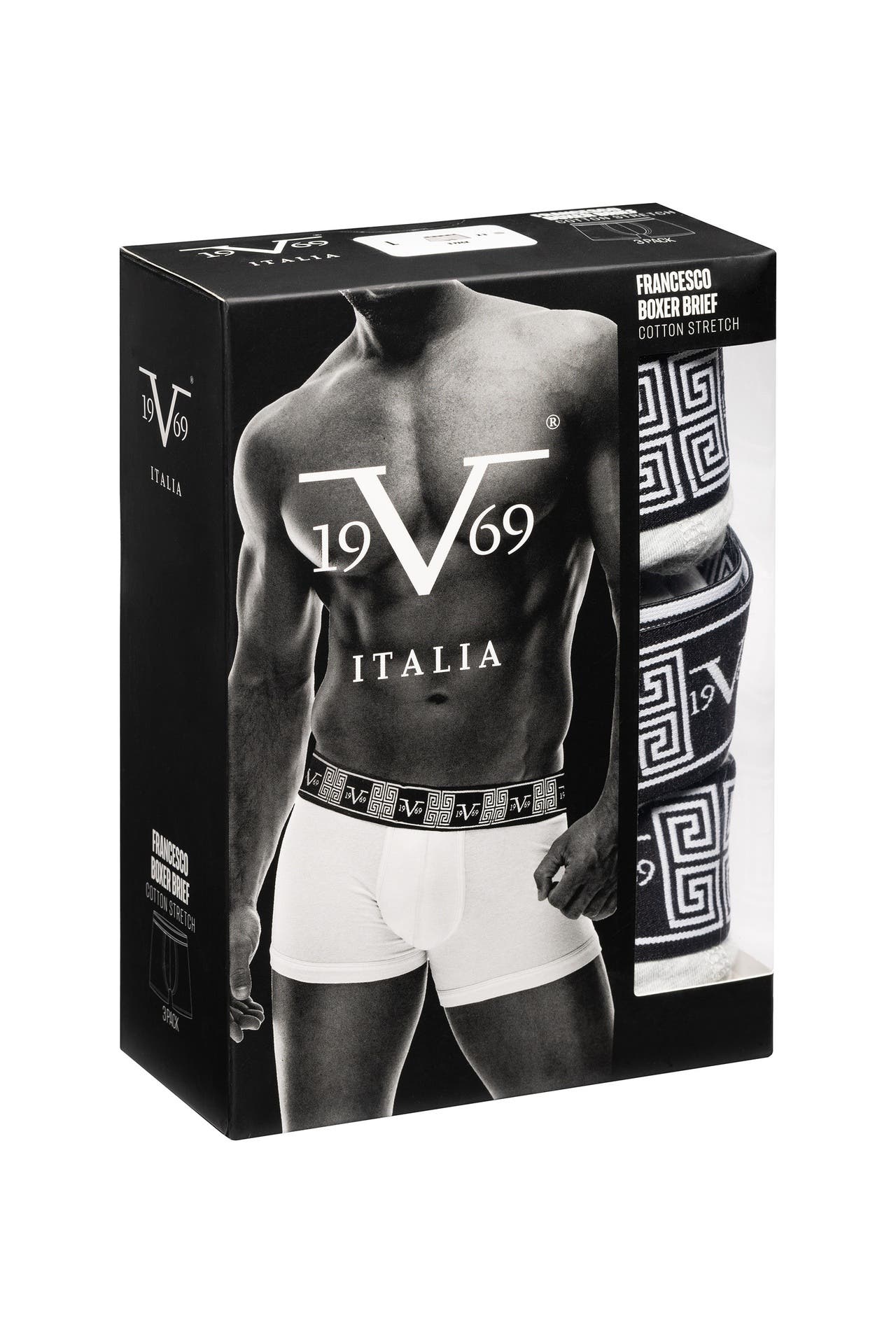 19V69-ITALIA Boxer Francesco 3er Pack Grey Melange, Bild 1