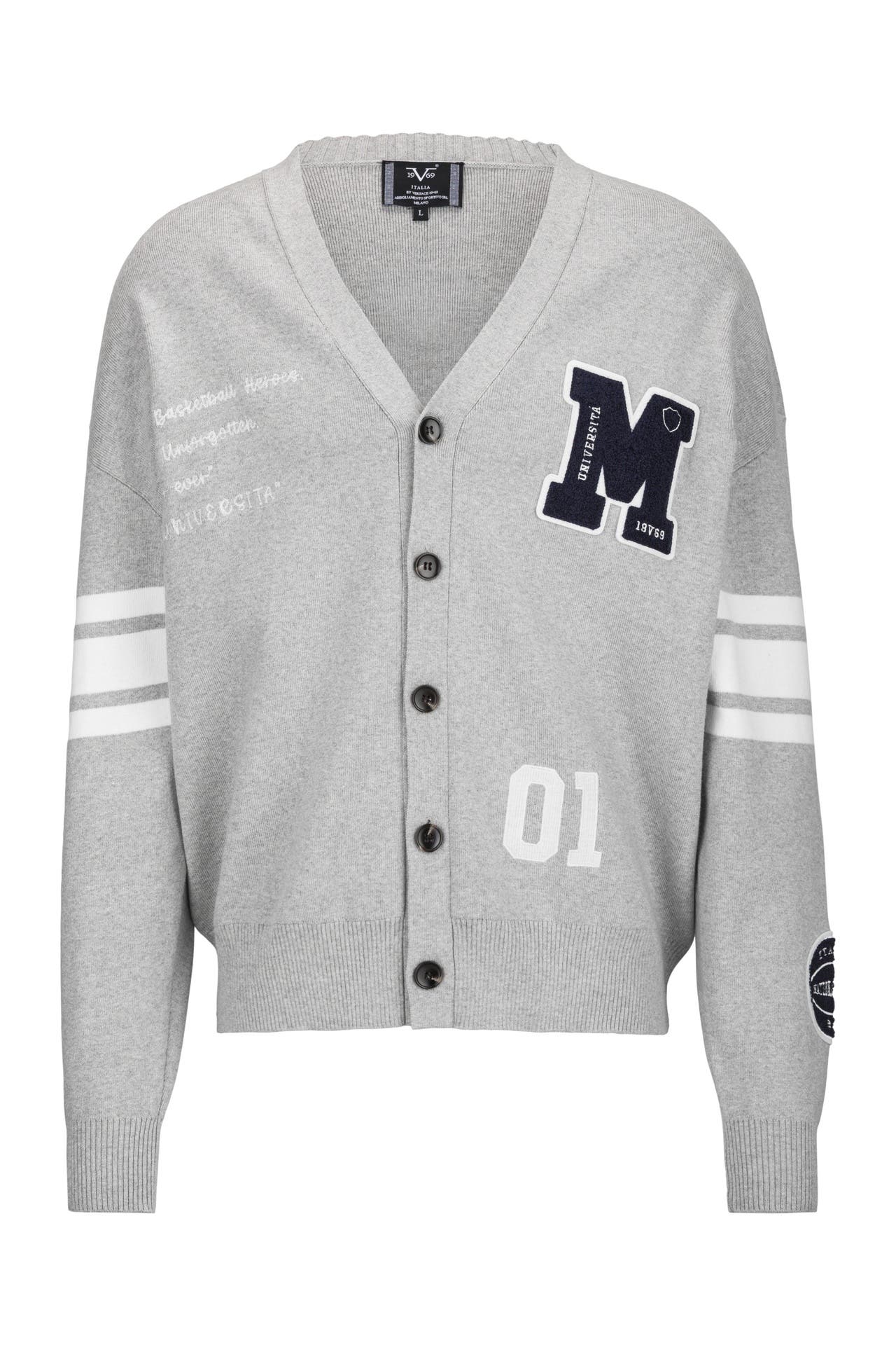 19V69-ITALIA Strickjacke ALDO COLLEGE Grey Melange, Bild 1