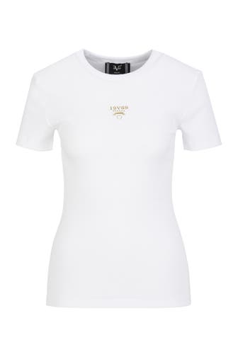 19V69-ITALIA T-Shirt Leta S Gold Logo White