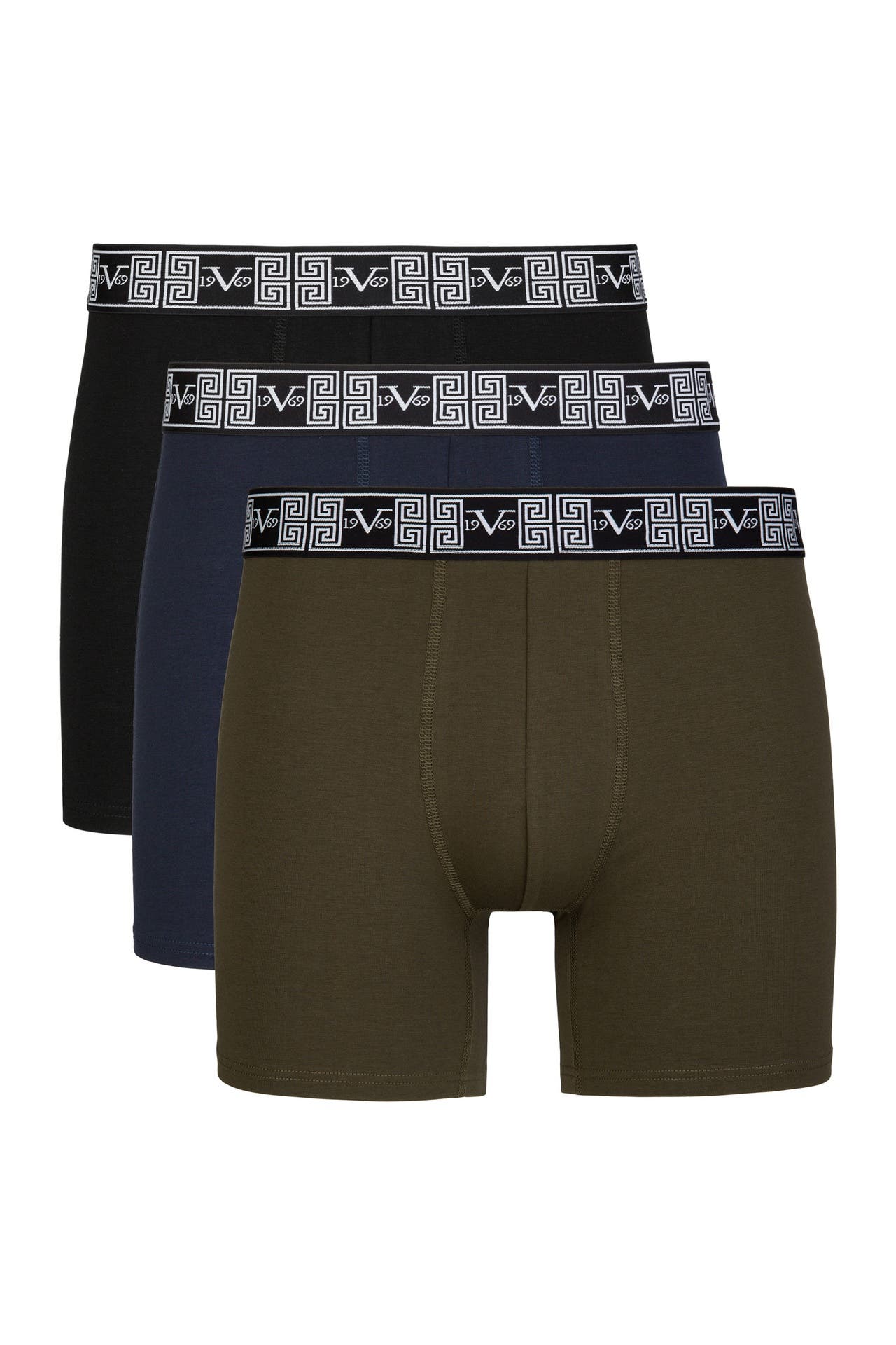 19V69-ITALIA Boxer Francesco 3er Pack Black/Navy/Military Green, Bild 1