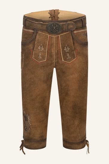 KRÜGER Lederhose braun