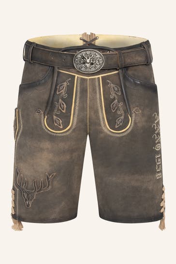 KRÜGER Lederhose braun