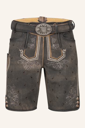 KRÜGER Lederhose grau