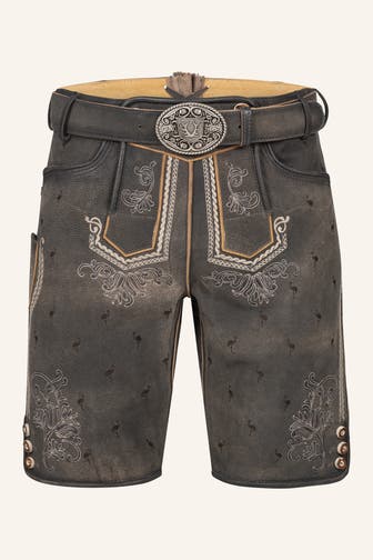 KRÜGER Lederhose grau