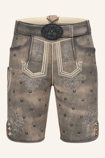 KRÜGER Lederhose grau