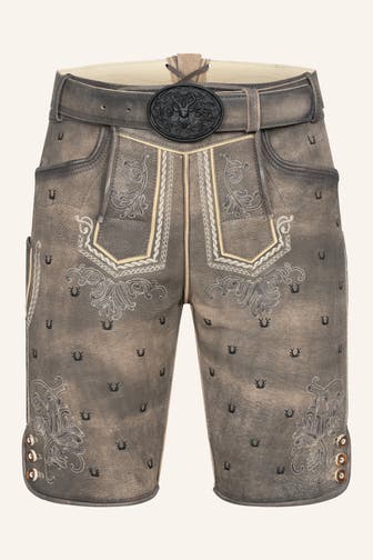KRÜGER Lederhose grau
