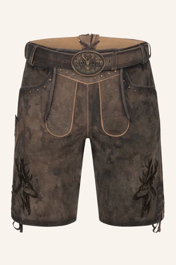 KRÜGER Lederhose braun
