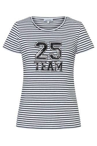 MORE & MORE T-Shirt yarn stripes jersey black and white