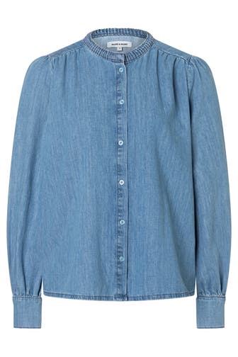 MORE & MORE Casual-Bluse middle blue denim