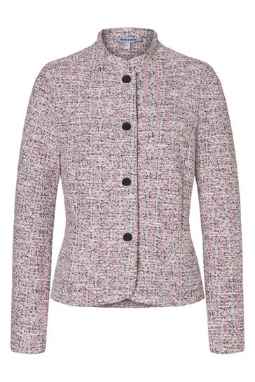MORE & MORE Blazer striped jersey boucle berry rose