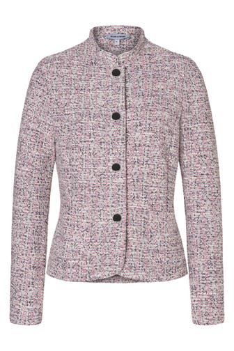 MORE & MORE Blazer striped jersey boucle berry rose