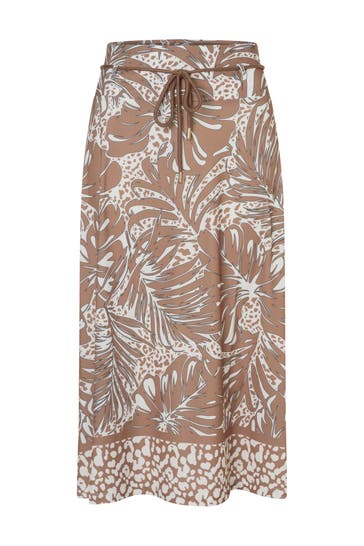 MORE & MORE Maxirock leaf print