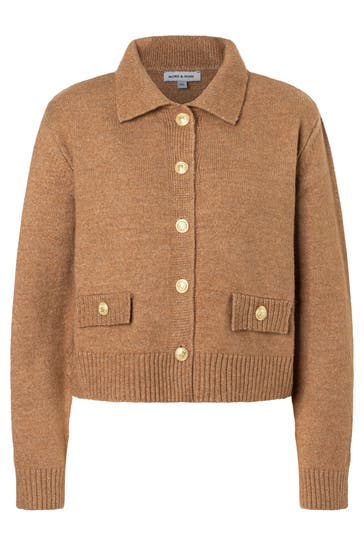 MORE & MORE Strickjacke warm camel
