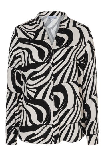 MORE & MORE Casual-Bluse black/offwhite