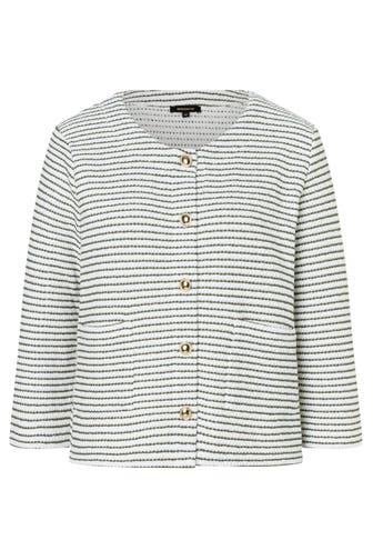 MORE & MORE Strickjacke jersey with knit structure stripes olive