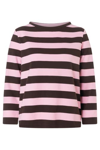 MORE & MORE T-Shirt rose/brown stripes