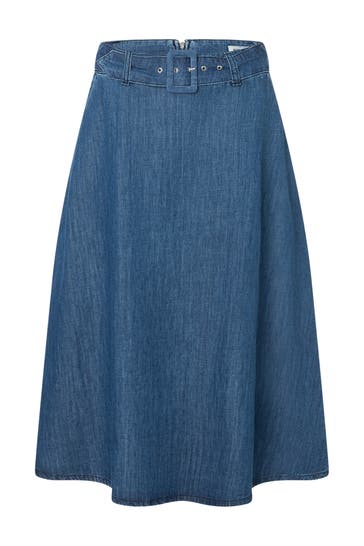 MORE & MORE Maxirock middle blue denim