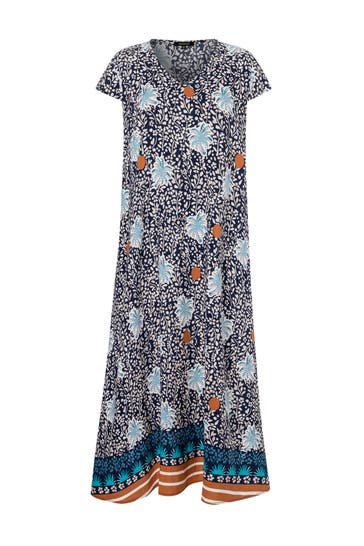MORE & MORE Casual-Kleid ornamental palmtree print with bordure