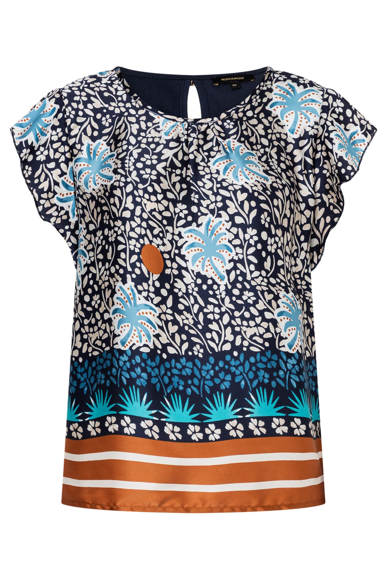 MORE & MORE T-Shirt ornamental palmtree print with bordure, Bild 1