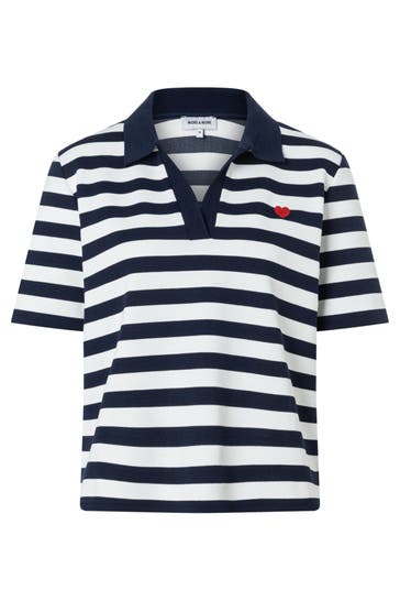 MORE & MORE T-Shirt dark blue/offwhite