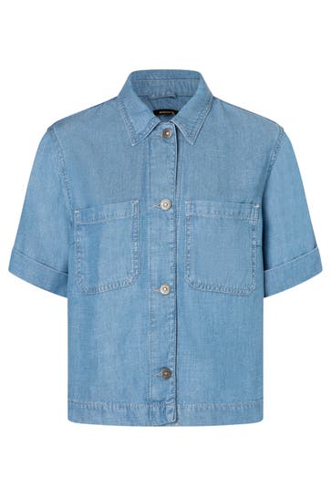 MORE & MORE Casual-Bluse light blue denim