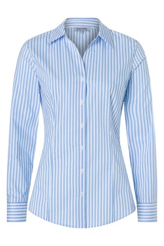 MORE & MORE Casual-Bluse skyblue/offwhite