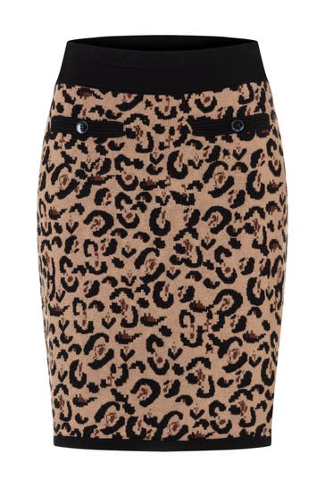 MORE & MORE Minirock leo jacquard