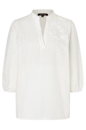 MORE & MORE Casual-Bluse Lochspitze off white