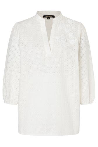 MORE & MORE Casual-Bluse Lochspitze off white