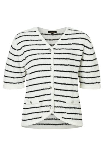MORE & MORE Strickjacke yarn stripes regular