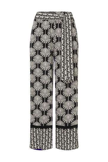 MORE & MORE Stoffhose palm print Straight