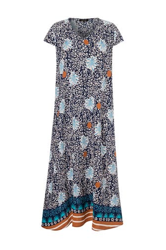 MORE & MORE Casual-Kleid ornamental palmtree print with bordure