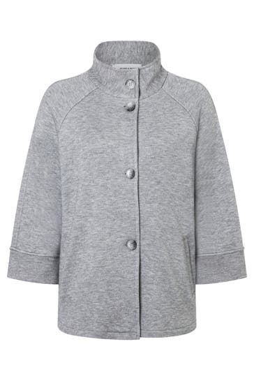 MORE & MORE Sweatjacke warm grey melange