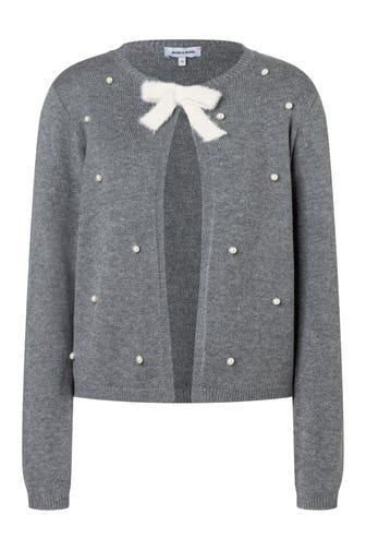 MORE & MORE Strickjacke warm grey melange