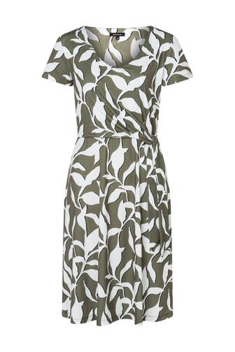 MORE & MORE Casual-Kleid summer leaf print tundra olive