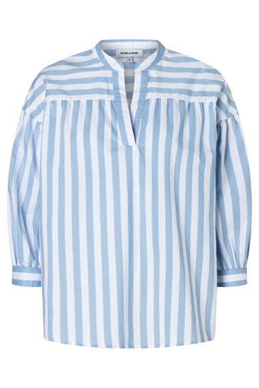 MORE & MORE Casual-Bluse soft blue/white