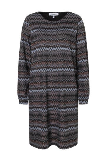 MORE & MORE Casual-Kleid lurex zickzack