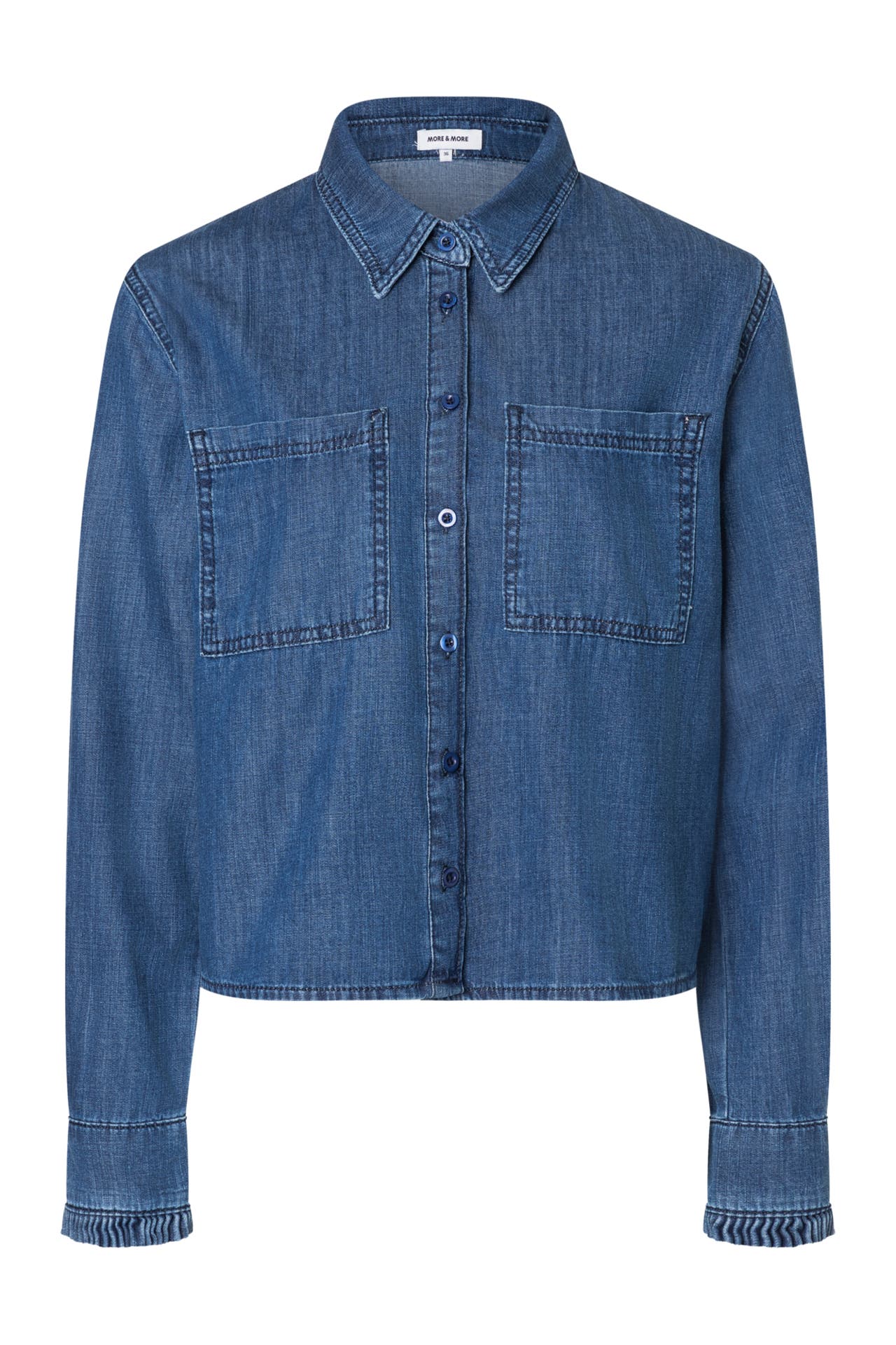 MORE & MORE Casual-Bluse middle blue denim, Bild 1