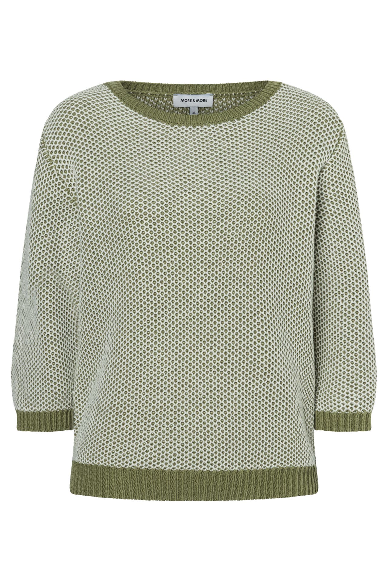 MORE & MORE Pullover offwhite/green, Bild 1