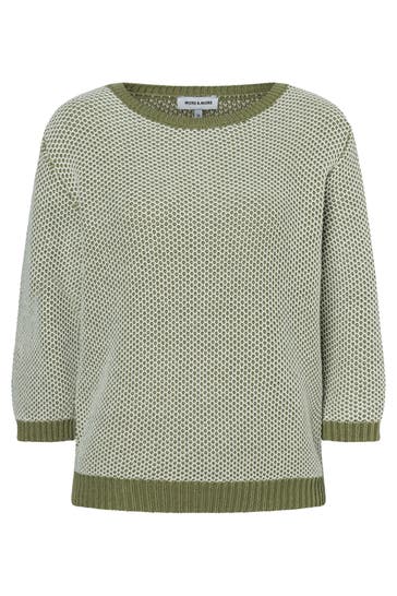 MORE & MORE Pullover offwhite/green